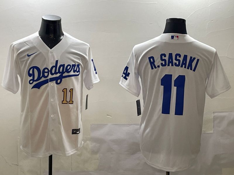 Men Los Angeles Dodgers #11 R.Sasaki White Game 2025 Nike MLB Jersey style 4->detroit tigers->MLB Jersey
